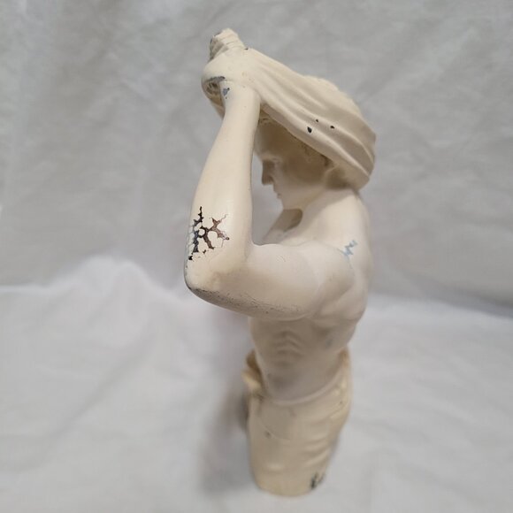 Man's Torso Sculpture Statue Signed Oliver Tupton Muscular Sexy Vintage College - Picture 5 of 15